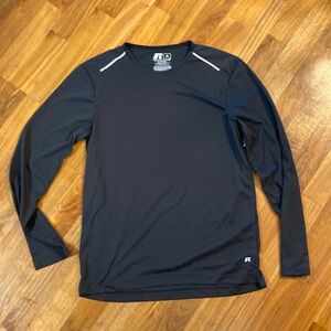 Russell, long sleeve size medium black athletic shirt, never worn